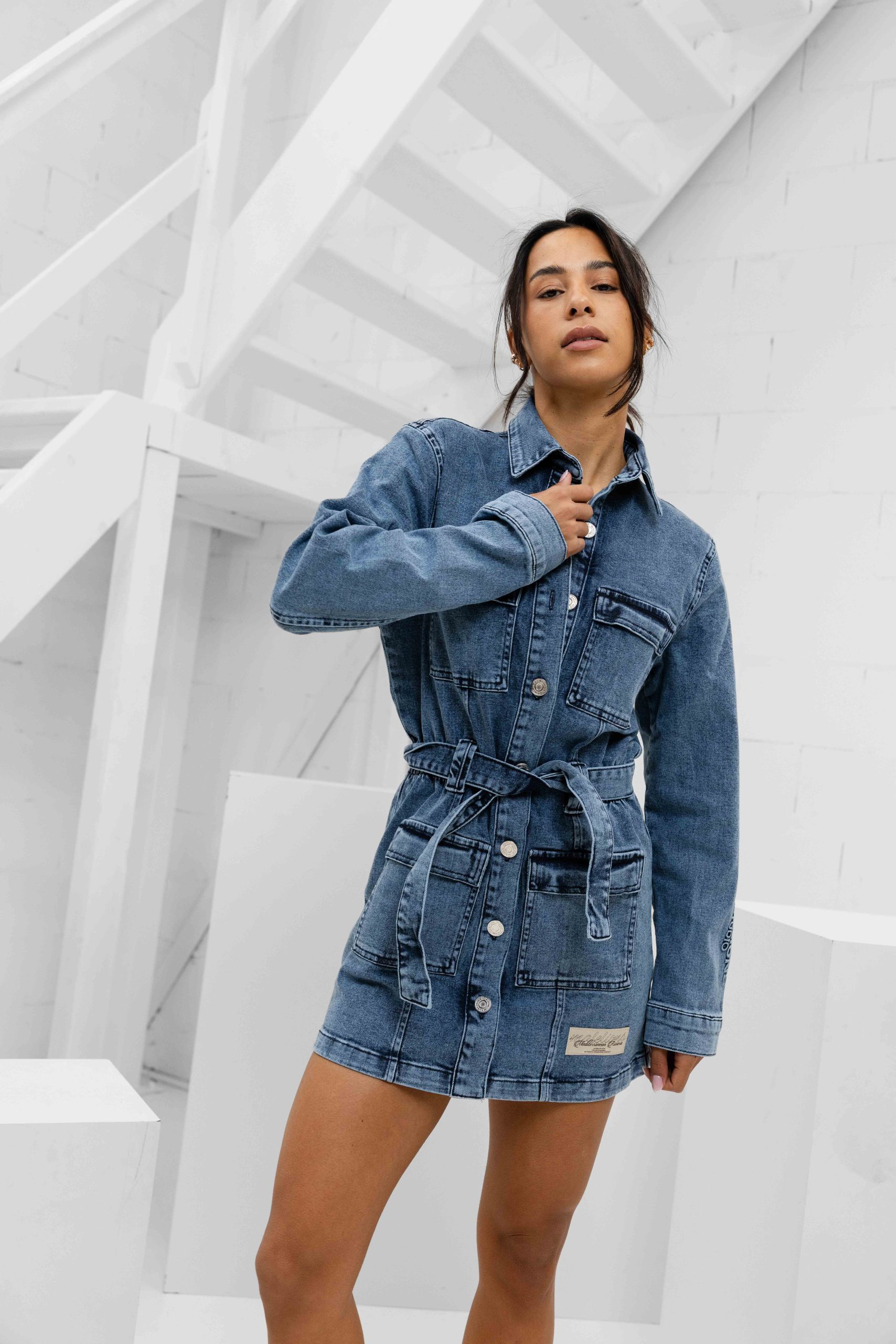 Malelions Cargo Dress Dames Denim
