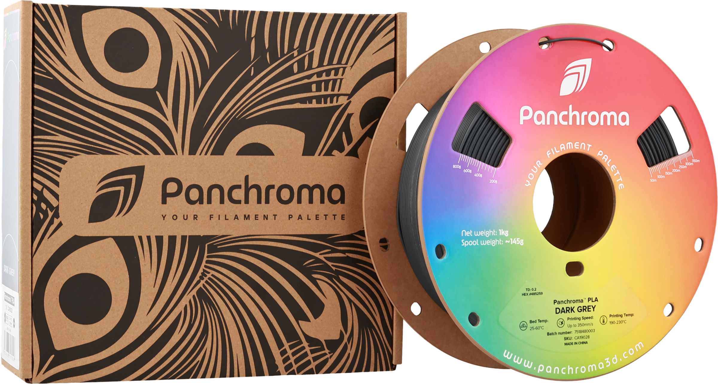 Polymaker  Panchroma™ PLA Dark Grey, 1,75 mm / 1000 g    High-Speed Filament in Dark Grey