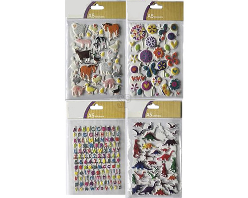 3D stickers, geassorteerd, 1 stuk, 13x8 cm
