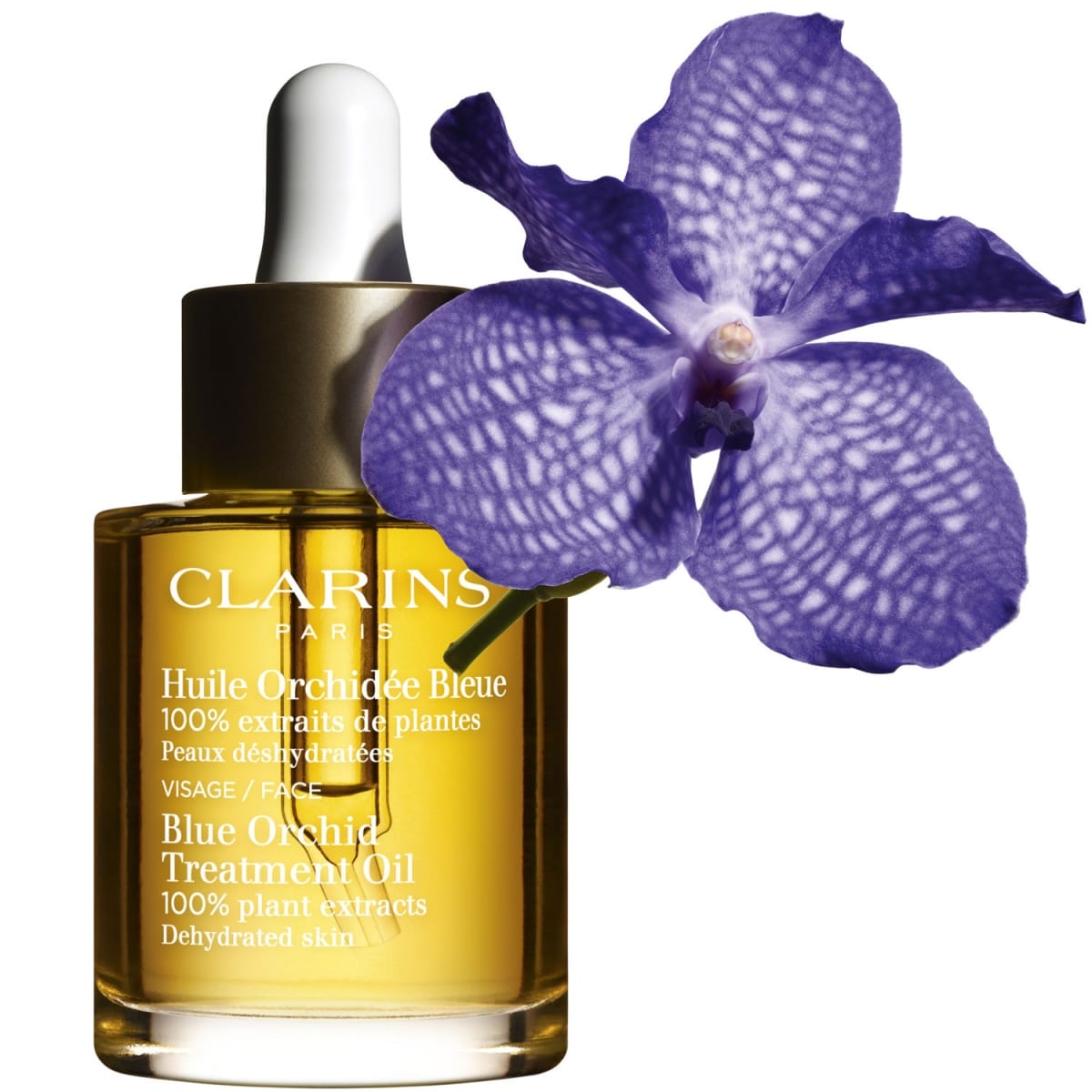 CLARINS Orchidée Bleue Huile Visage ● Peaux Déshydratées