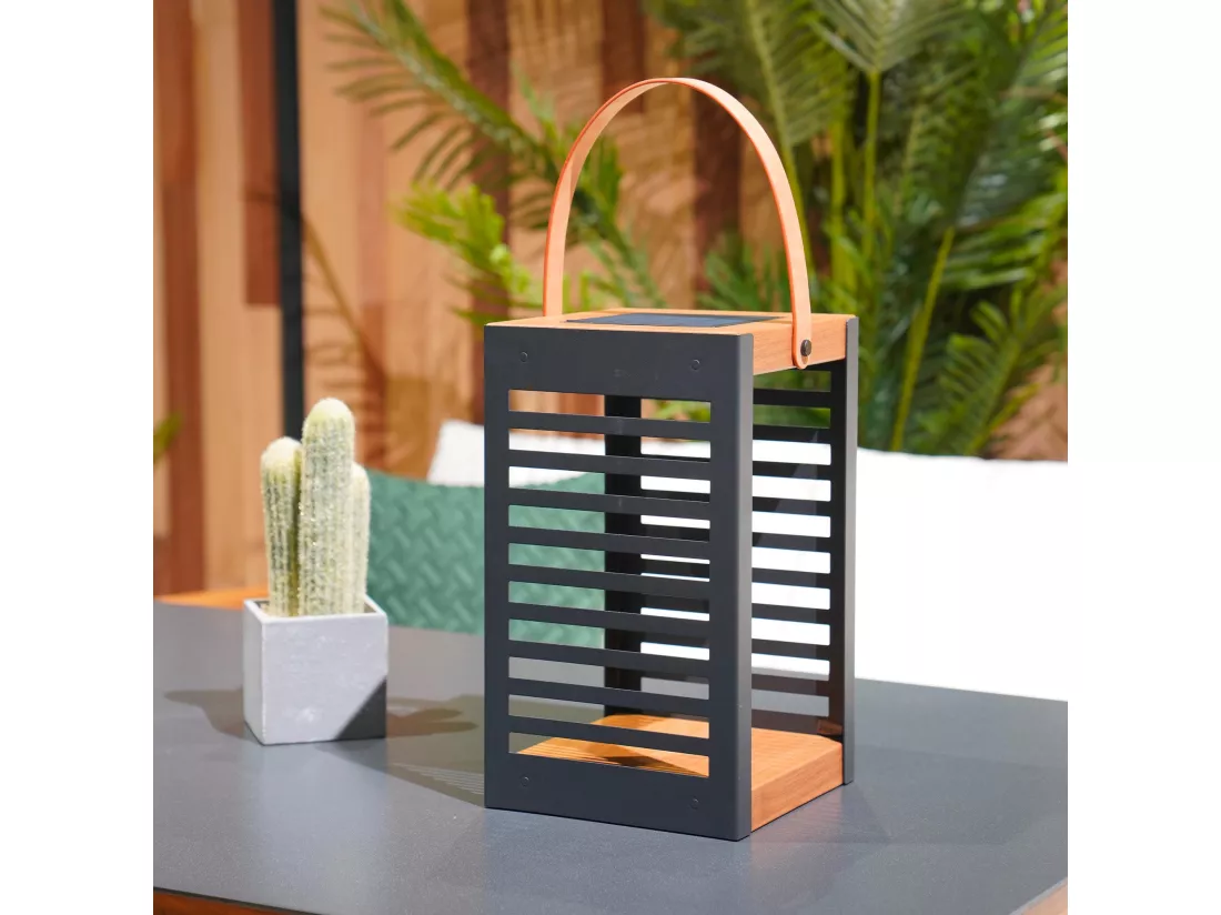 Lanterne solaire FERIAN SMALL Noir Metal H35cm
