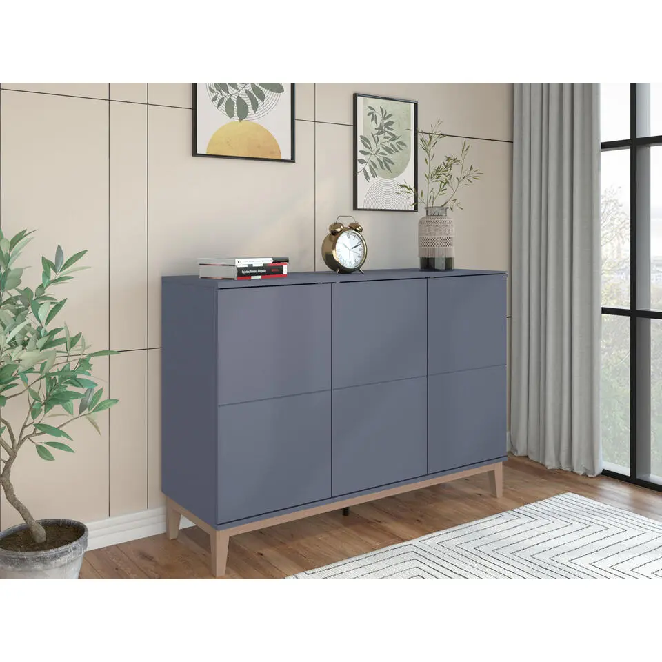 Pelle - Dressoir met 3 deuren in grijs