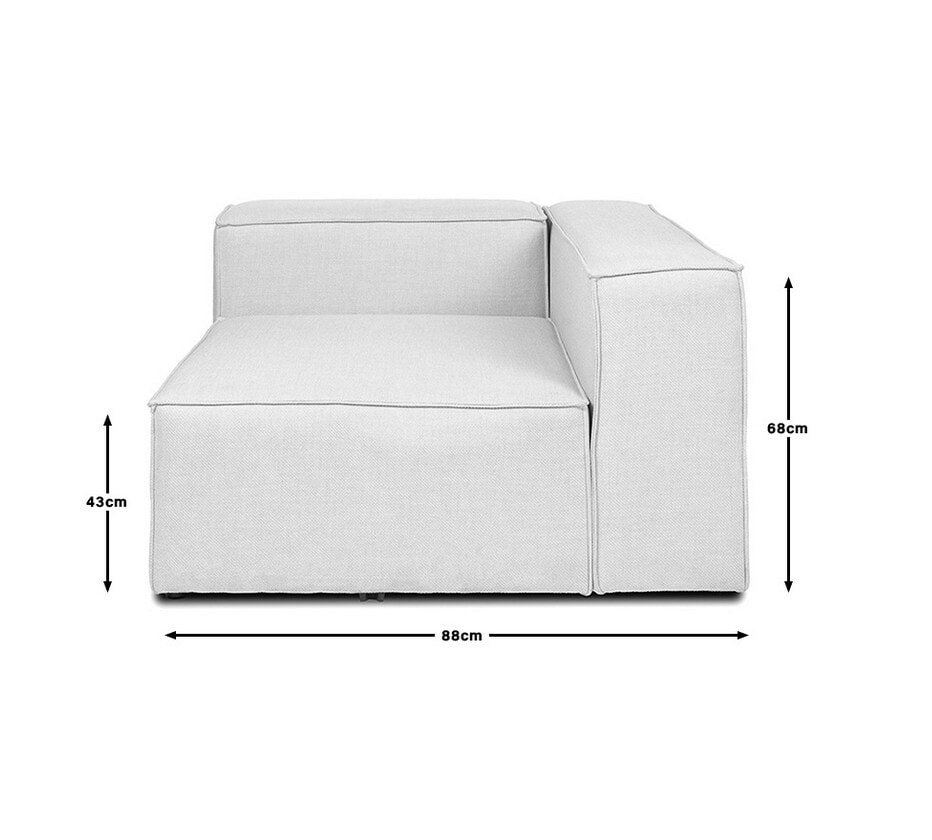 HOME DELUXE Modulares Sofa VERONA -versch. Ausführungen - rechtes Ecksofa - hellgrau