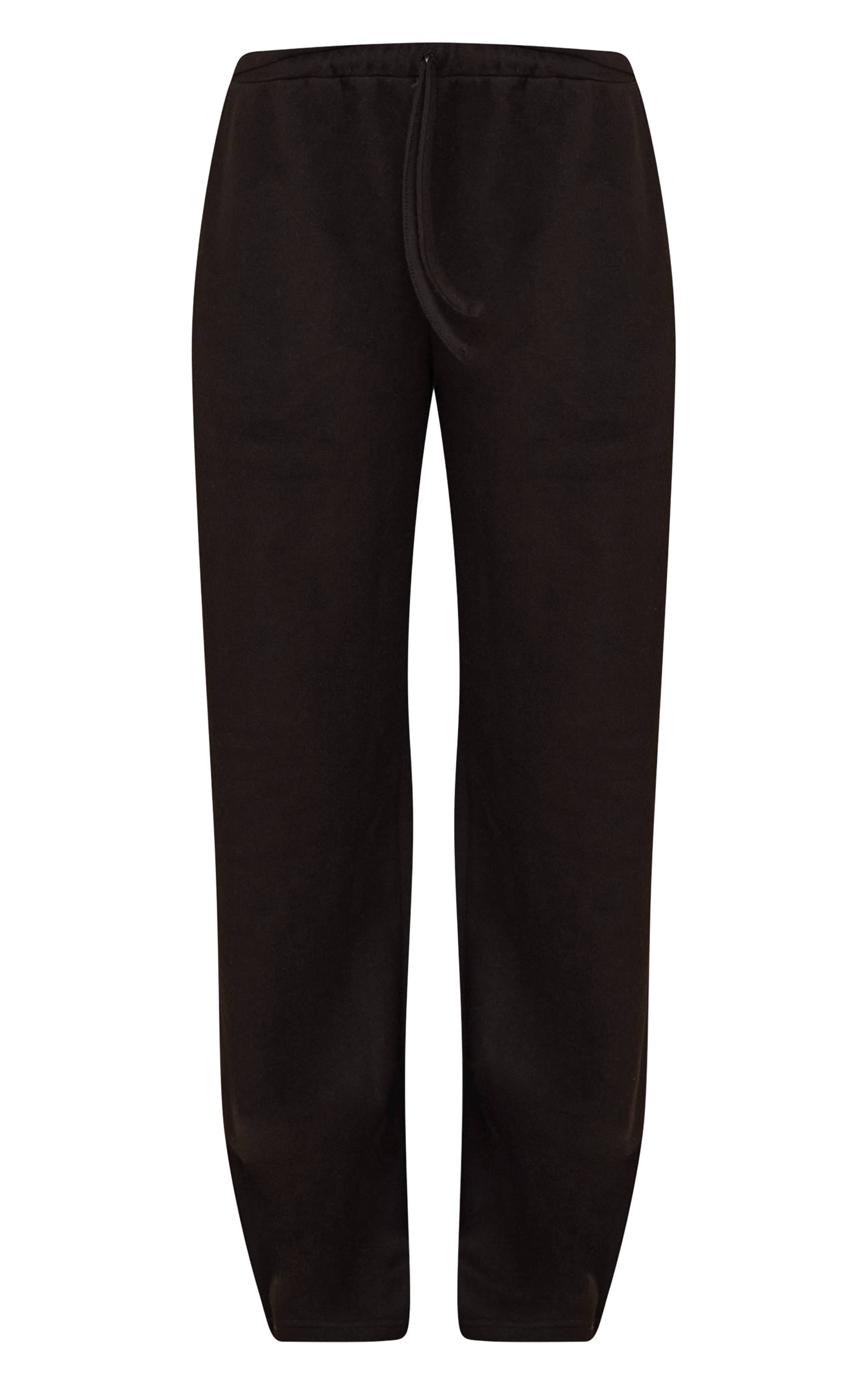 Noir Pantalon Droit En Maille Côtelée