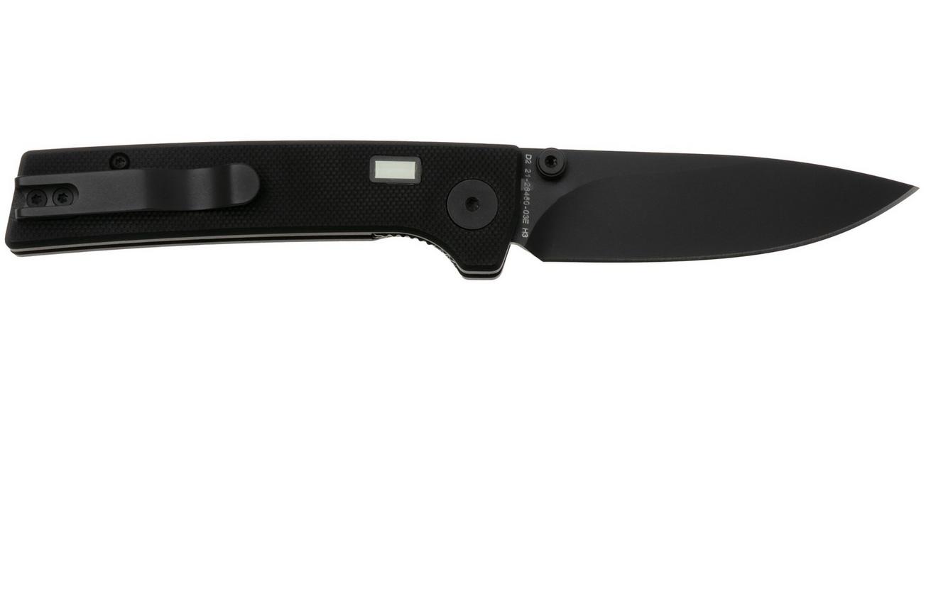 Glow Rhino Fermi FERMI-XG-GG, PVD D2, Black G10 Green Thumbstud, zakmes