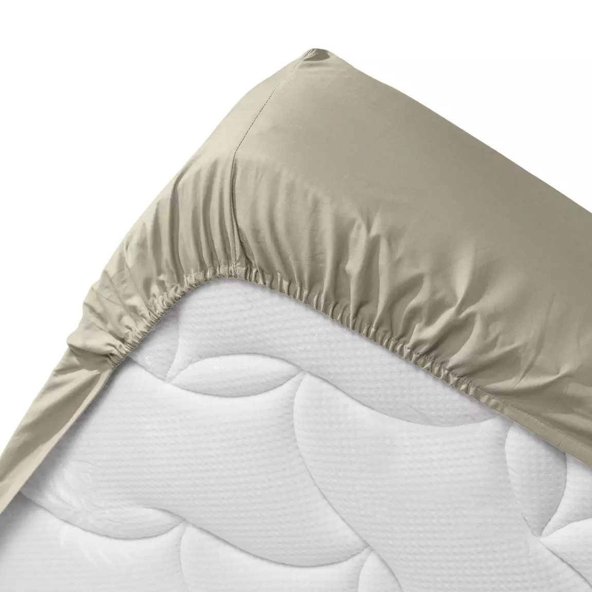 Drap housse coton bio (160 x 200 cm) Biolina Taupe