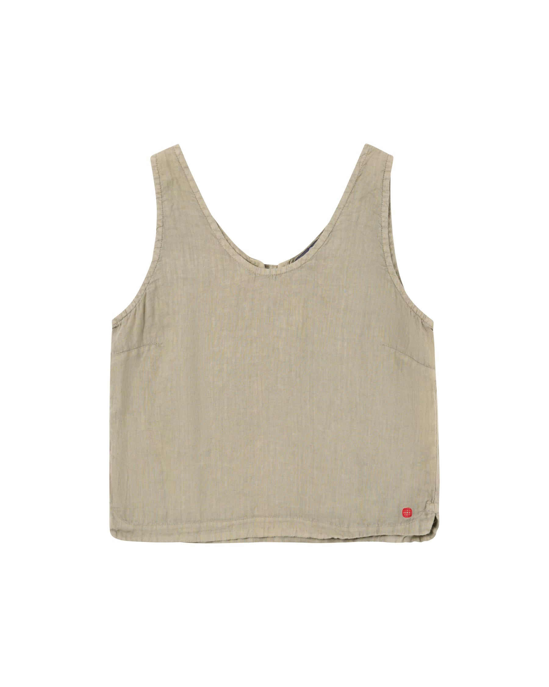 Amundsen Safari Linen Top Womens Olive Ash