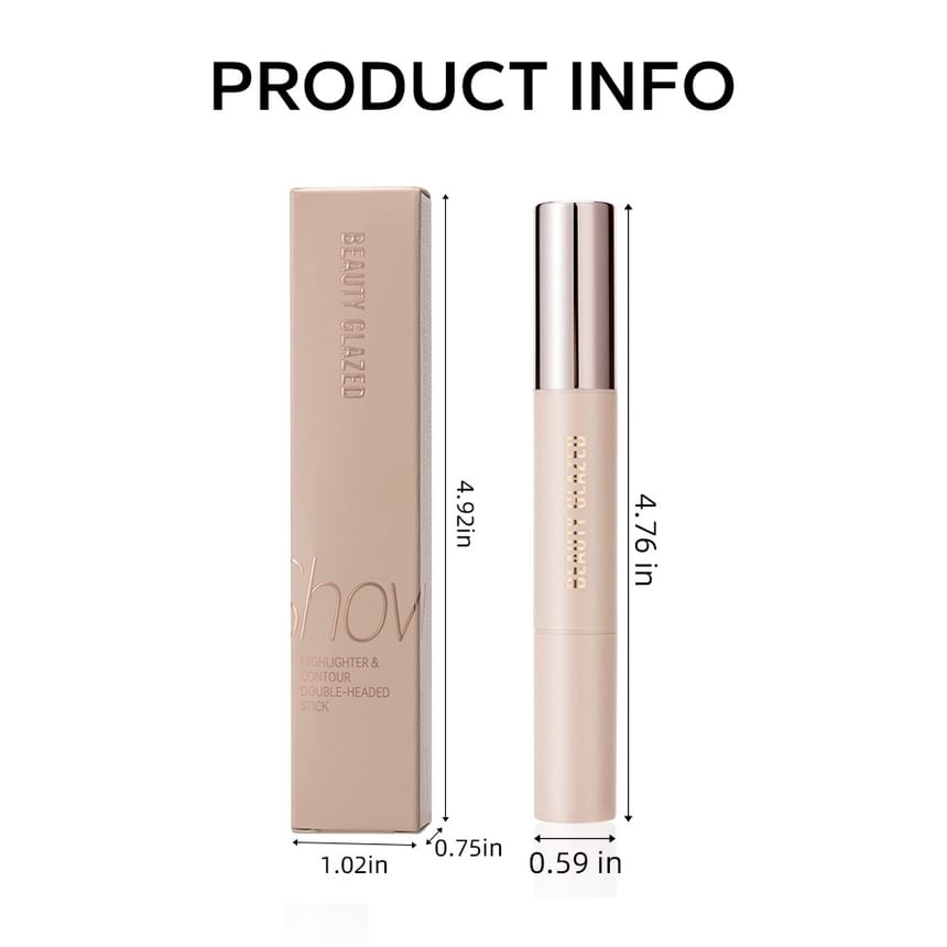 BEAUTY GLAZED - Highlighter & Contour Dubbelkoppige Stick - 3 tinten