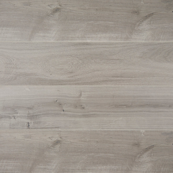 Sol stratifié à clipser Gladstone effet chêne gris L.128,6 x l.19.4 cm Ep. 8mm GoodHome