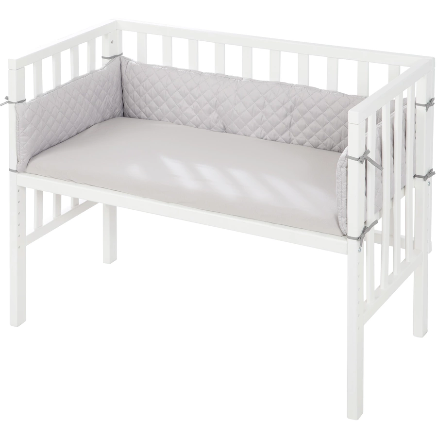 roba Beistellbett 2-in-1 weiß Style grau inkl. Matratze
