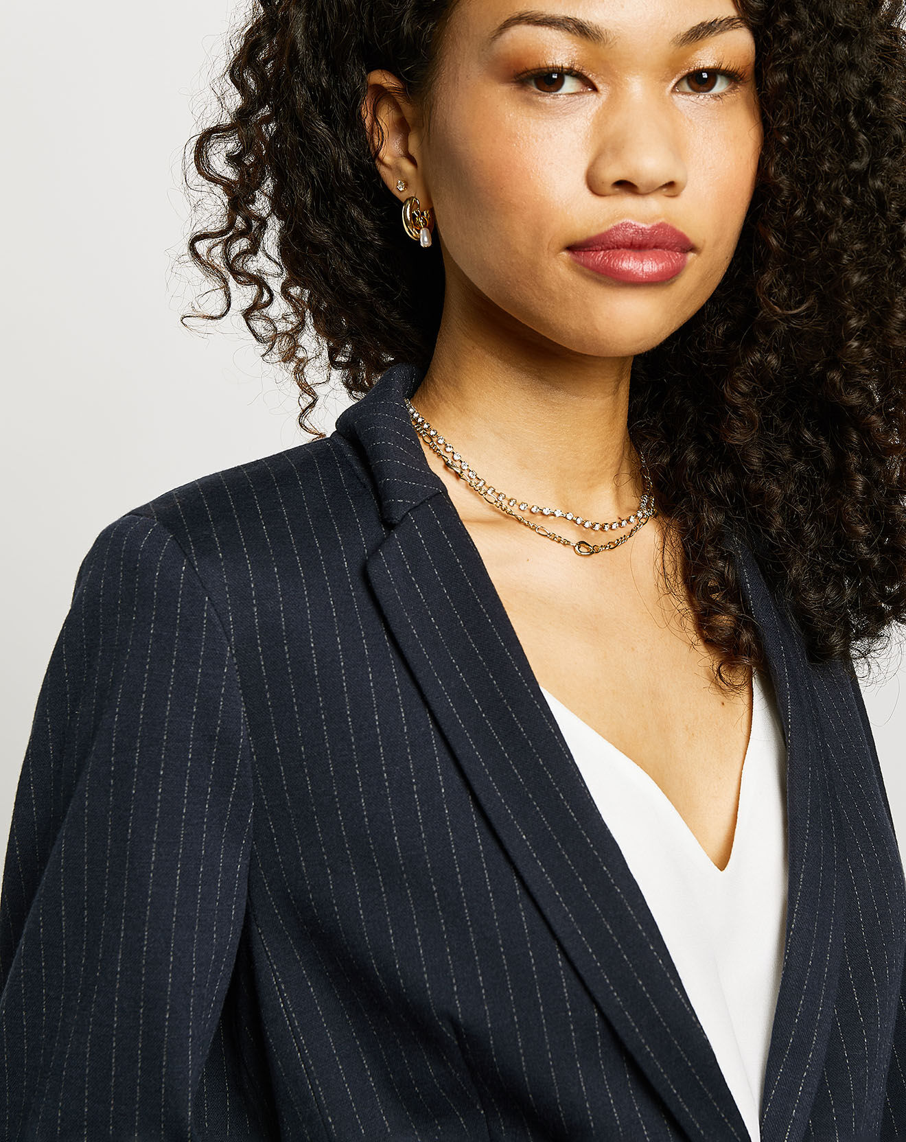 Esprit Blazer rayé tennis en Jersey doux bleu marine