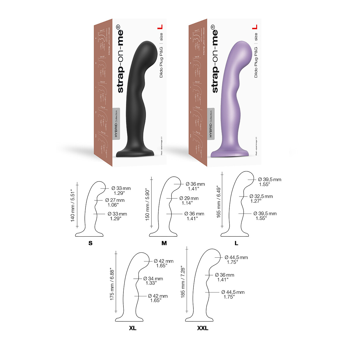 STRAP-ON-ME<br>Plug de dildo P e G tamanho S