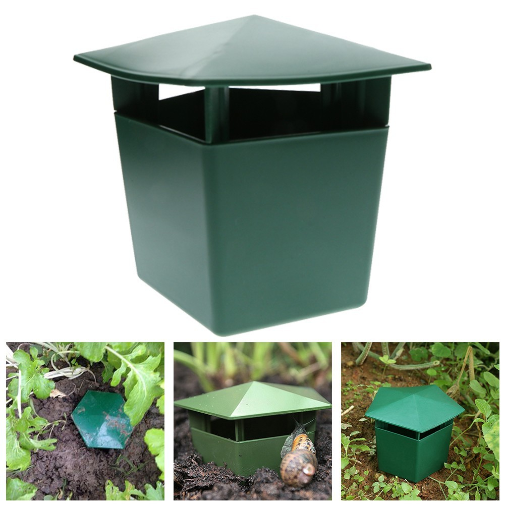 (5er Set) Umweltfreundliche Schneckenfalle Garten Pflanzen Schutz Gemüsebeet Schnecken Abwehr - Grün