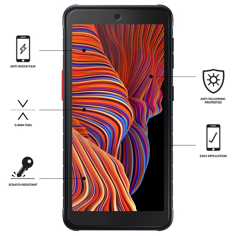 (2er Set) Samsung Galaxy Xcover 5 Tri Flex High Impact Panzerglas 2.5D Displayschutz Case Friendly (EGSP00756)