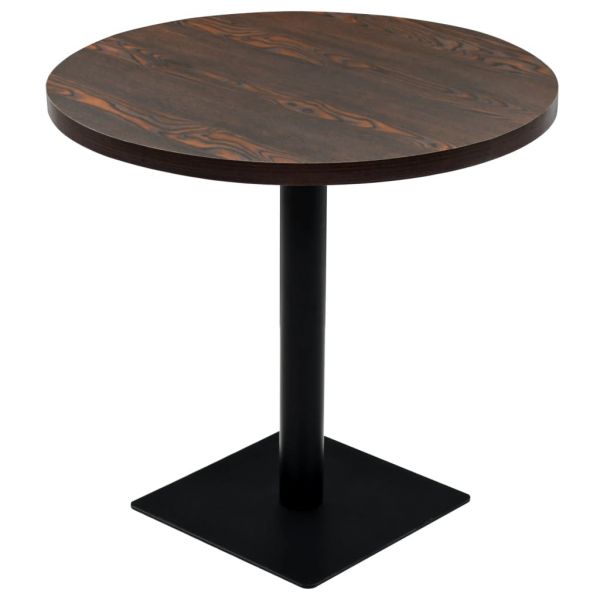 Mesa Bistrô em MDF e Aço Redonda 80x75 cm Cinzento Escuro - 245610