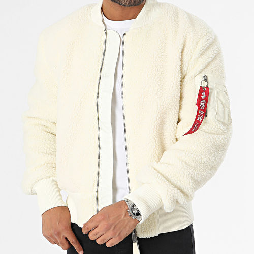 Veste Bomber Fourrure MA-1 Teddy 108102 Ecru