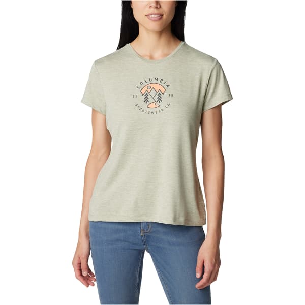 T-shirt randonnée COLUMBIA W SLOAN RIDGE GRAPHIC SHORT SLEEVE TEE SAFARI HEATHER/NATURALLY BOUNDLESS