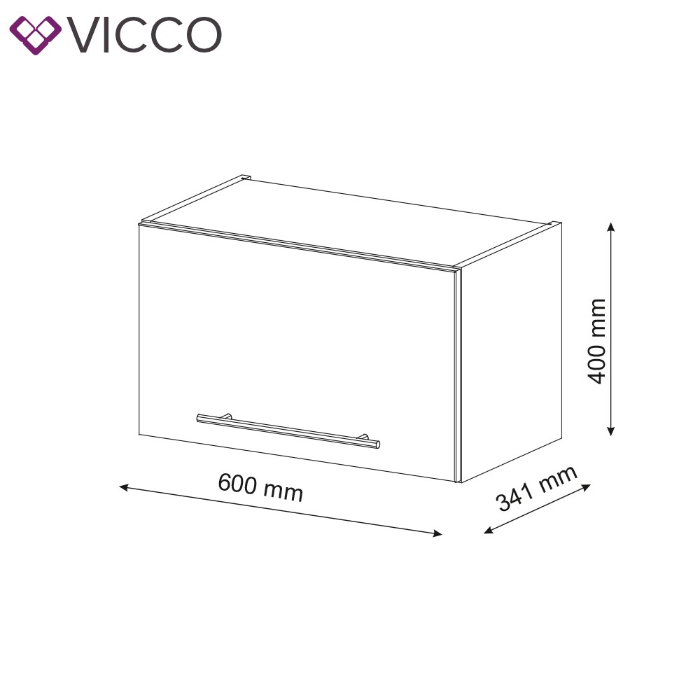 VICCO Hängeschrank 60 cm (flach) Anthrazit Küchenzeile Unterschrank Fame