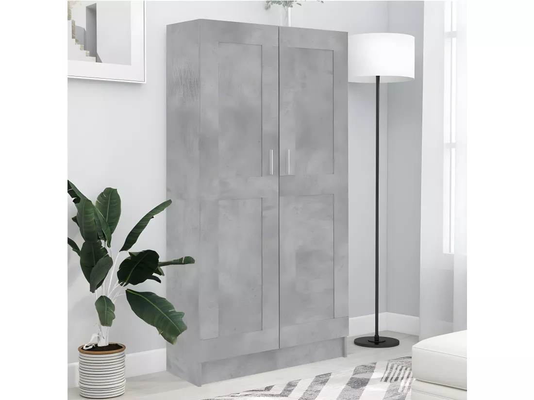 Bibliothèque Gris béton 82,5x30,5x150 cm Aggloméré
