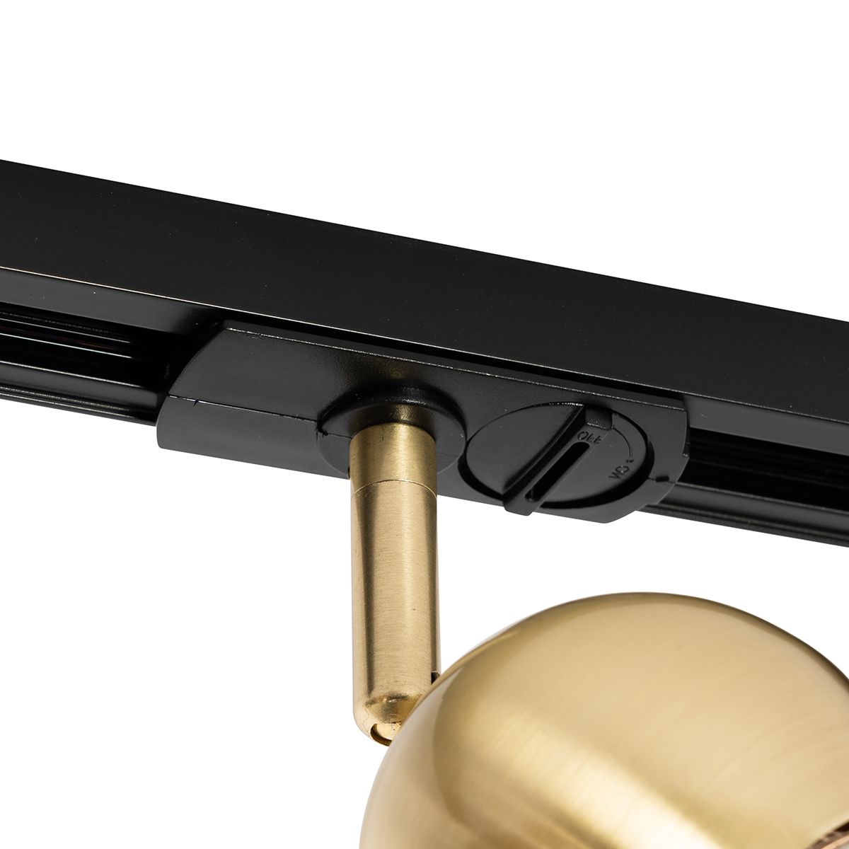 Moderne 1-fase railspot zwart met goud - Iconic Gissi