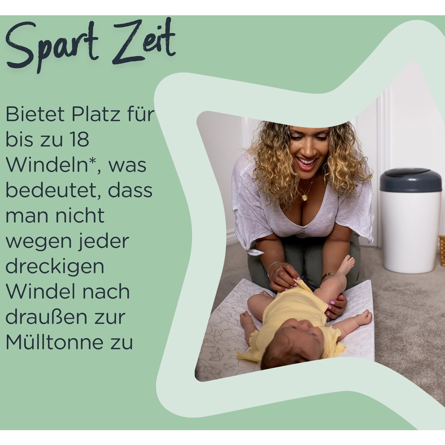 Tommee Tippee Windeleimer Sangenic Simplee inkl. 3 Kassetten weiß  grau