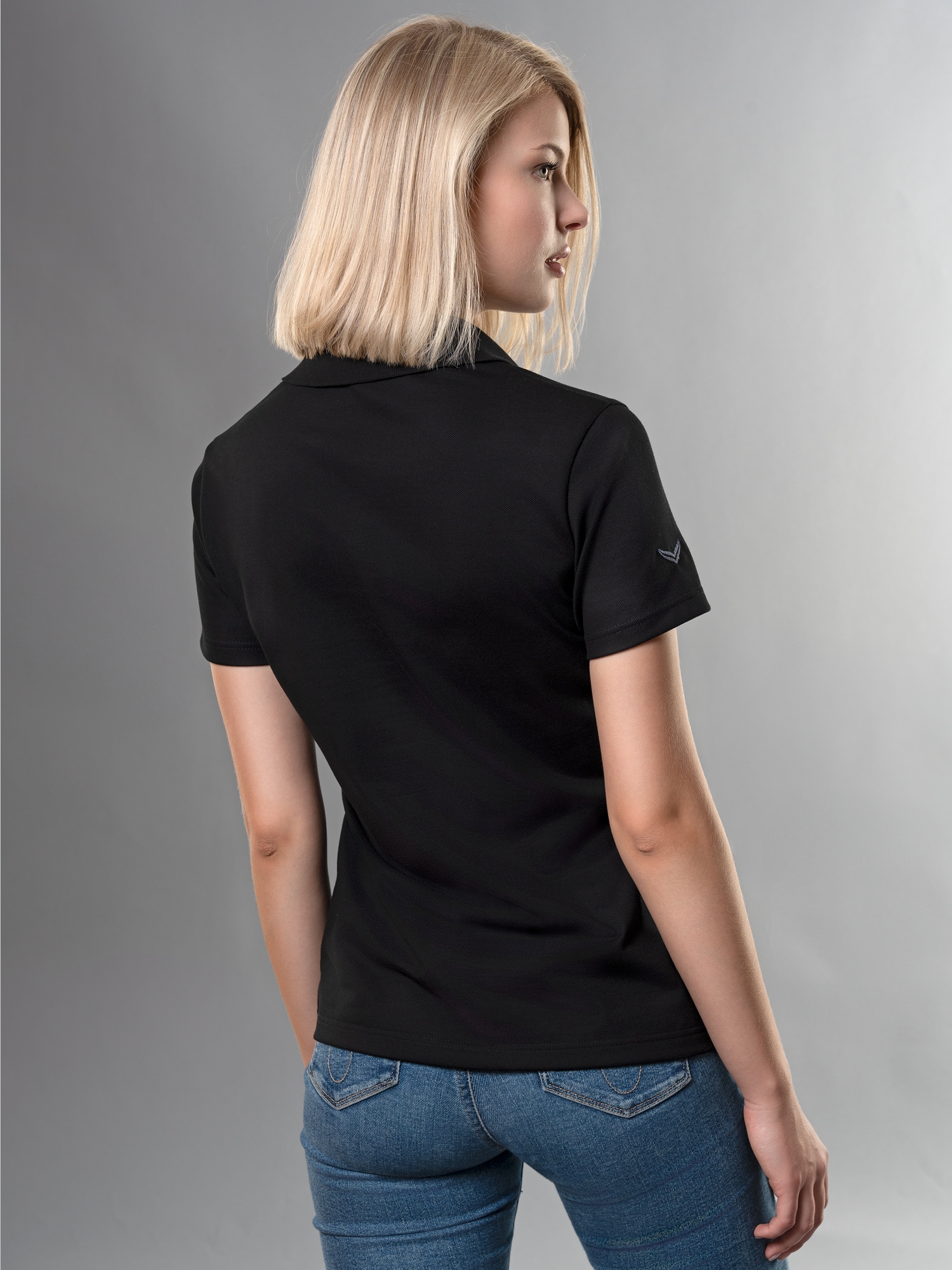 Poloshirt Slim Fit Schwarz
