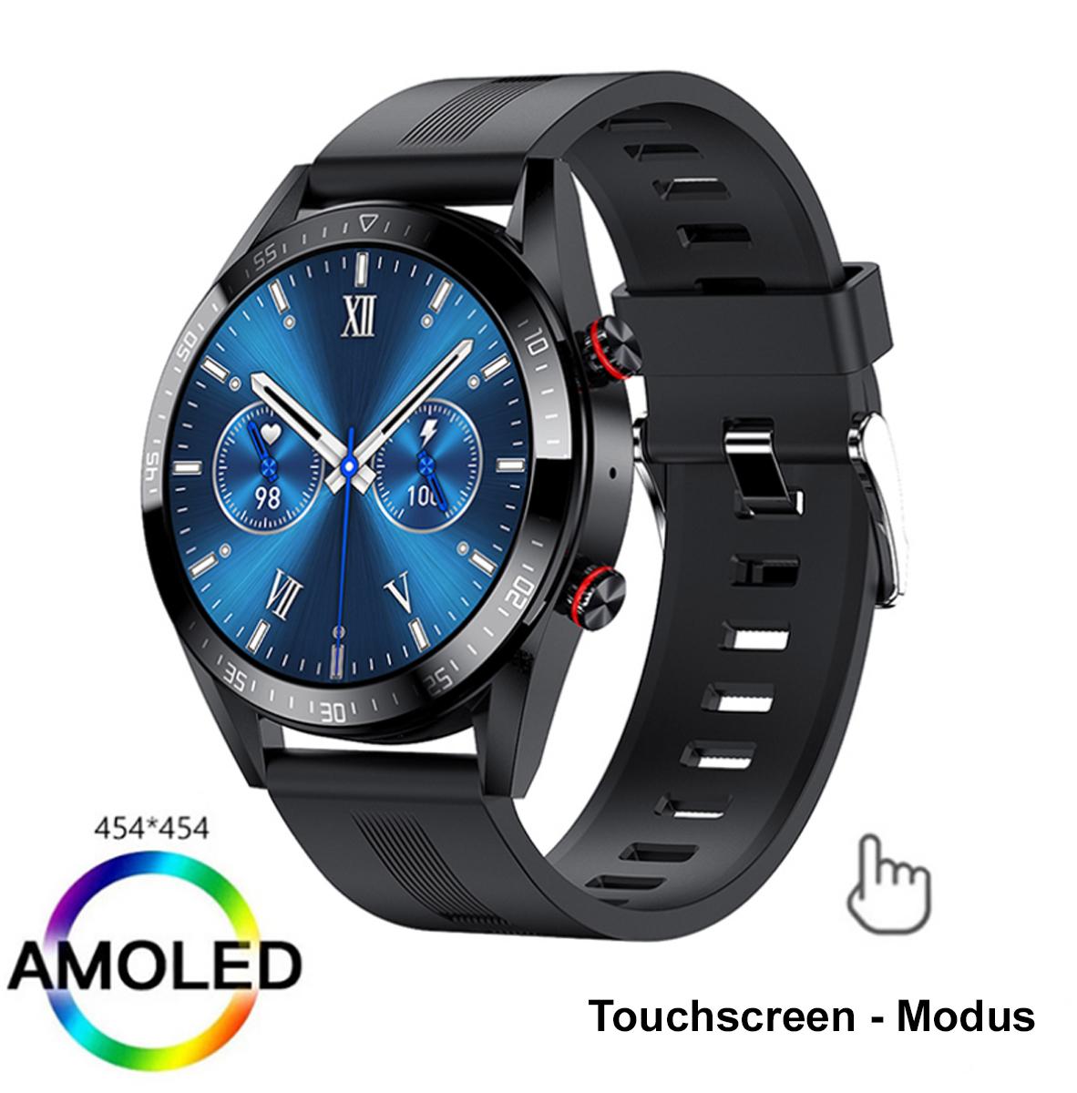 TPFNet Smart Watch / Fitness Tracker IP67 - Silikon Armband - Android & IOS - Schwarz