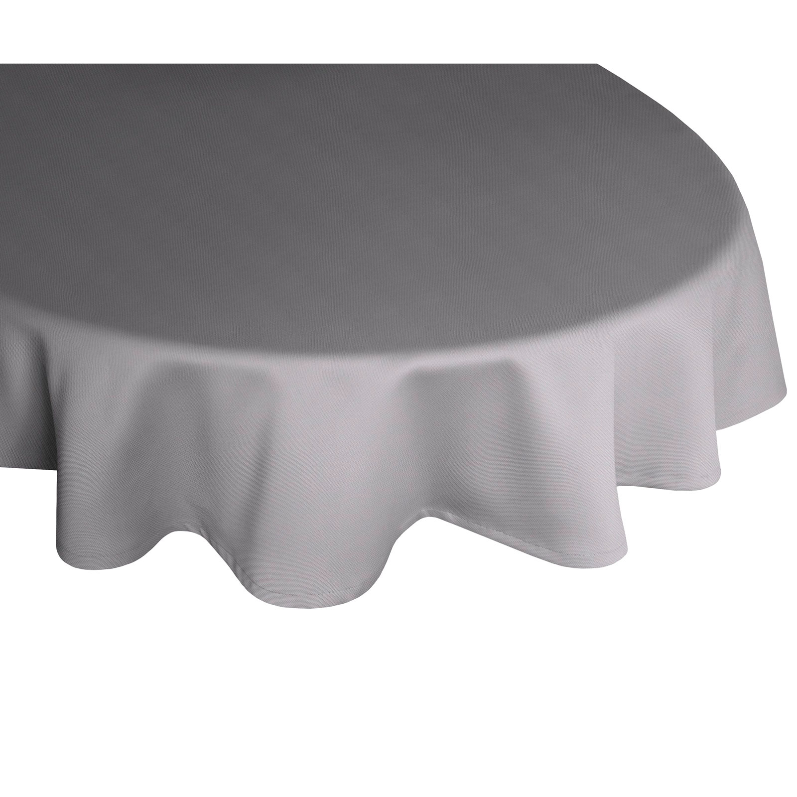 Tischdecke WIRTHNATUR - dunkelgrau - oval - mit U-Saum