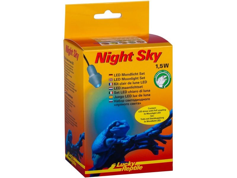 Lucky Reptile Terrarienlampe Night Sky LED Set Mondlichtset mit Trafo und 3 LED