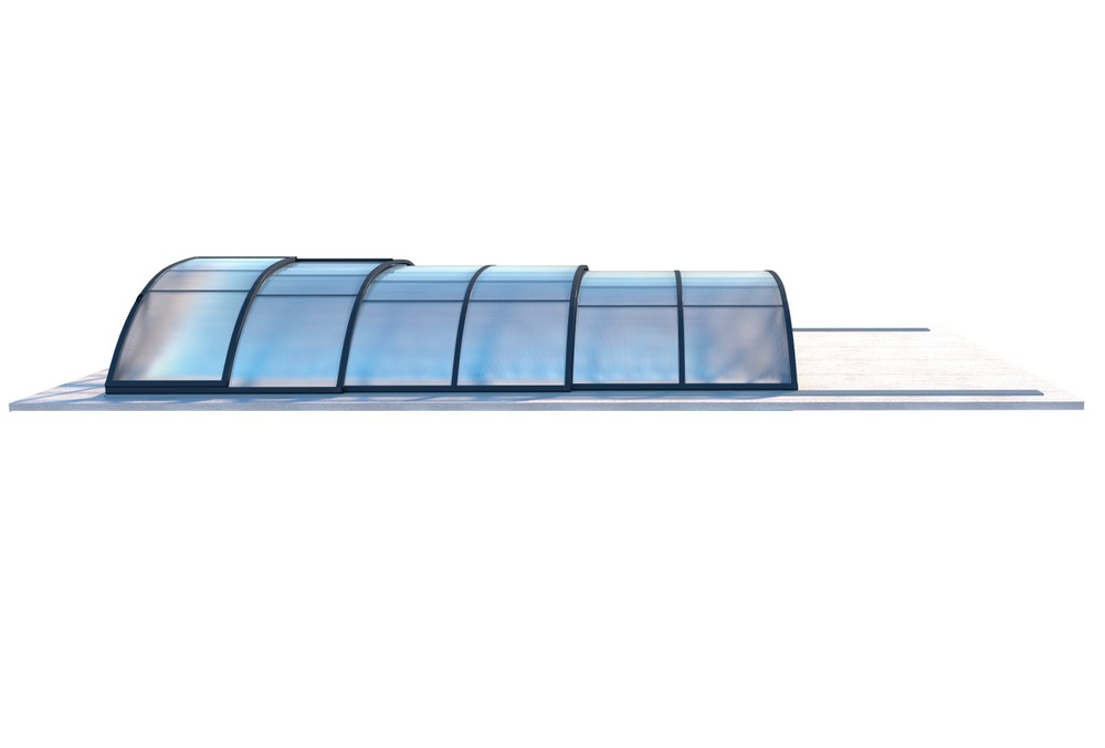 Abri de piscine horizon pour les modèles 7,20x4,20 m - bas58, bas758 - polycarbonate alvéolaire 8 mm - couleur ral7016 graphite