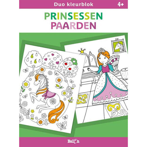 Uitgeverij ballon duo kleurblok prinsessen en paarden