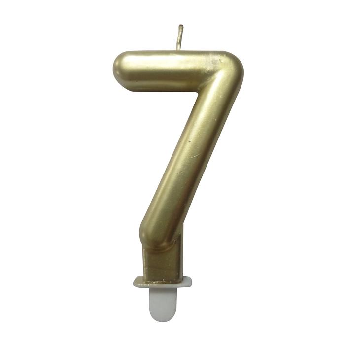 BOUGIE ANNIVERSAIRE CHIFFRE 7 H.7.5CM OR