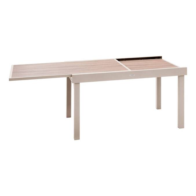 Table de jardin extensible rectangulaire PIAZZA Epeautre / Argile