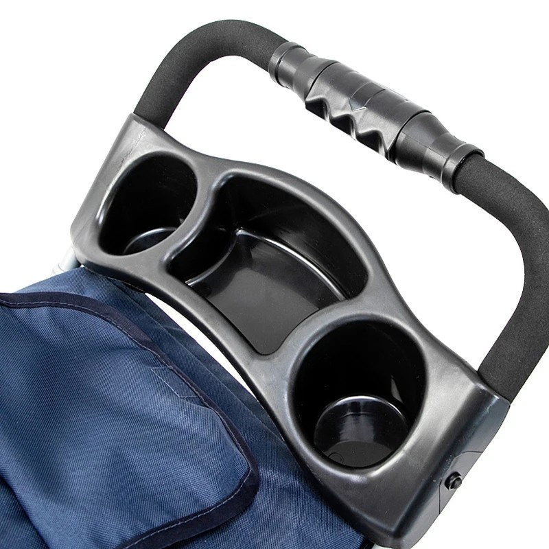 (100x70x45cm) Hunde Transport Wagen Klappbarer Haustier Buggy mit Getränkehalter - Schwarz