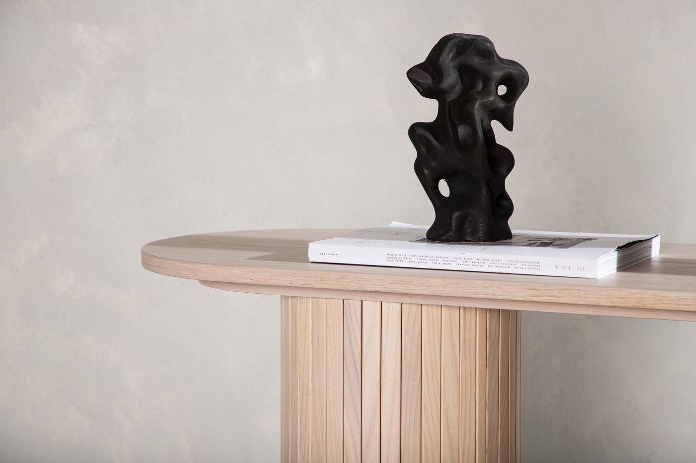 FjÃ´rd - Sidetable Beige 130cm - Fineer - Bianca