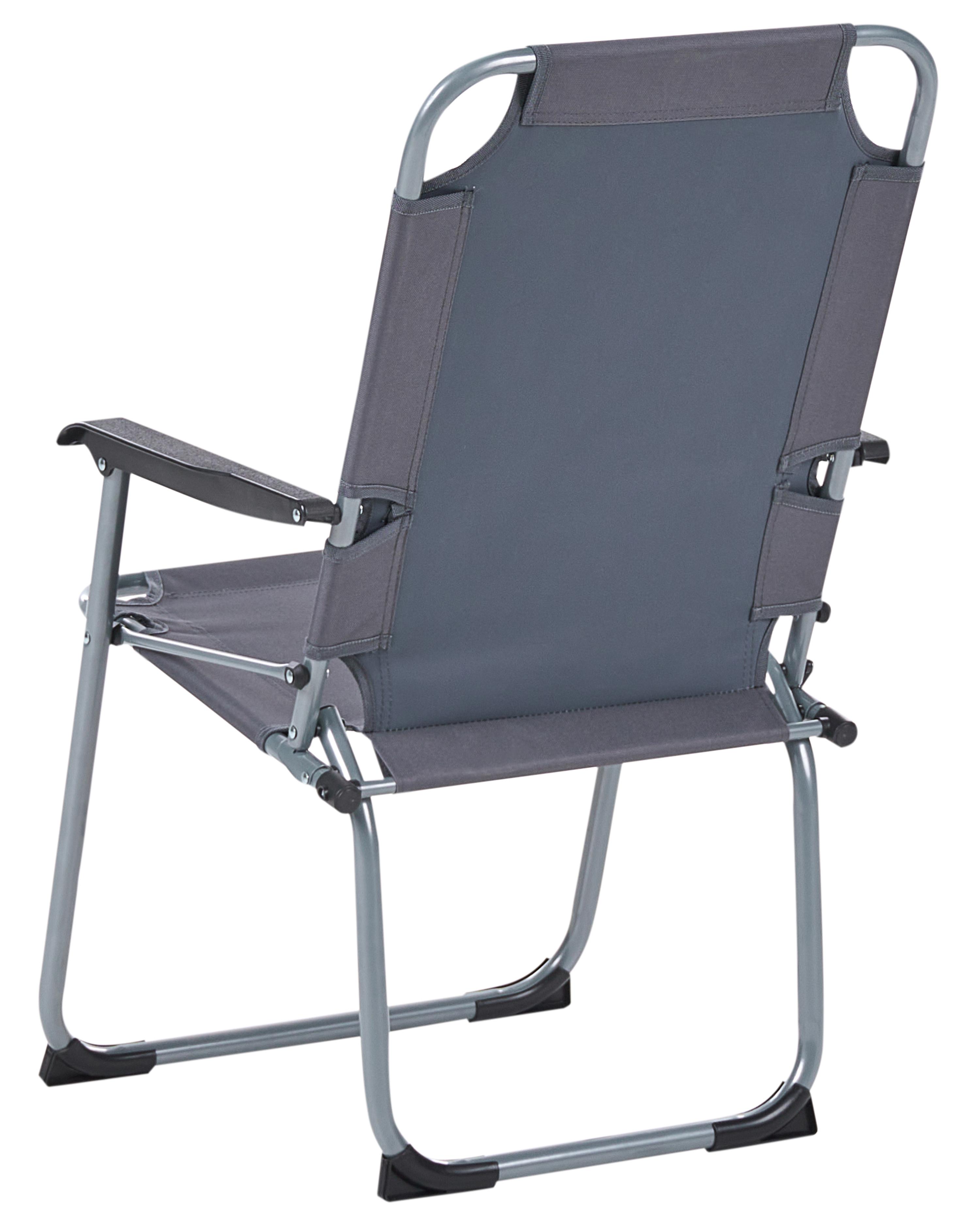 Set van 4 tuinstoelen GALATSI inklapbaar Metaal Grijs
