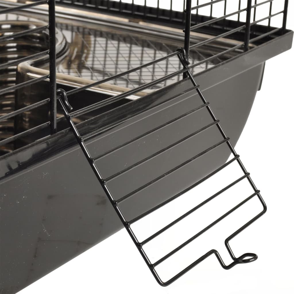 Cage pour hamsters figo 58x38x40 cm noir et marron