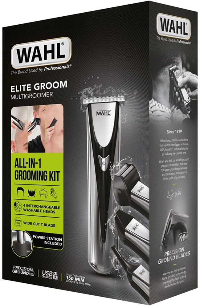 Wahl Multifunktionstrimmer »Elite Groom« T-Klinge, Lithium-Ionen Technologie, Ladestation, USB-Ladung