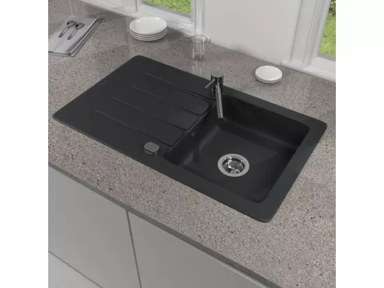 Evier VILLEROY ET BOCH Architectura 50 Pure Black - Vidage automatique inclus