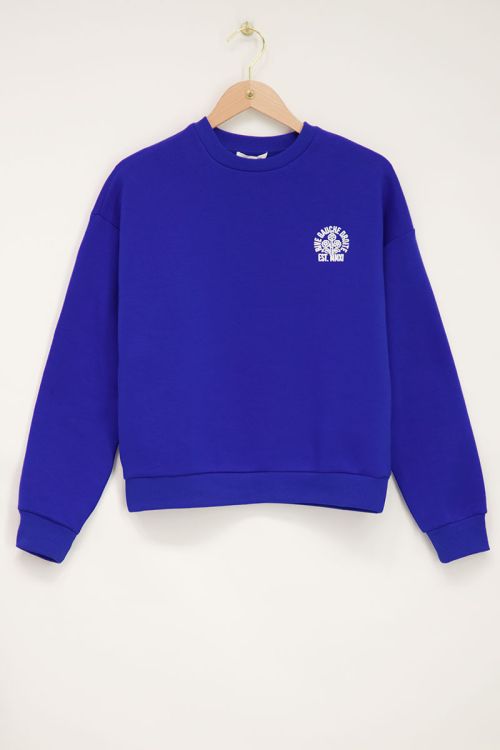 Blauwe sweater rive gauche droite