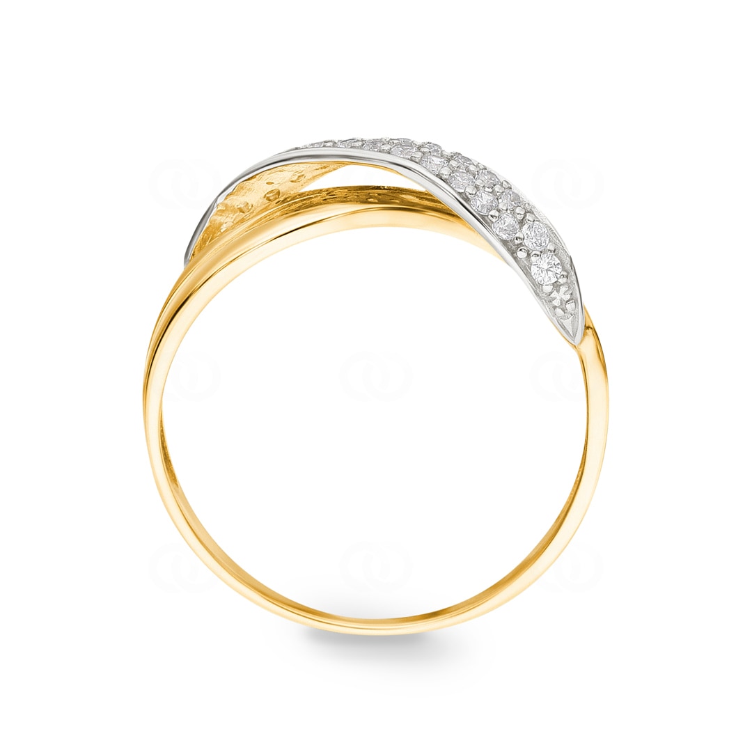 Ring 750/18 K Gelbgold bicolor Fantasie mit Zirkonia