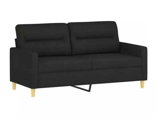 Canapé à 2 places Noir 140 cm Tissu