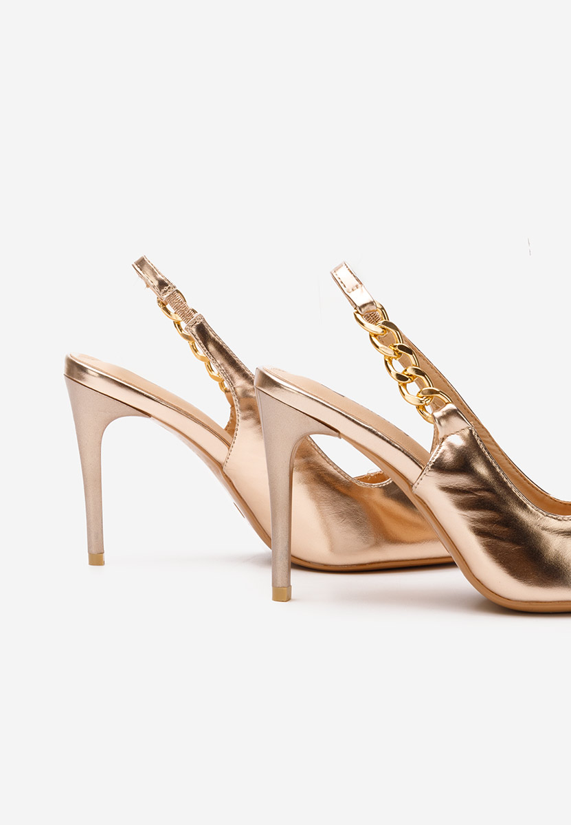 Chaussures élégantes à talon champagne Elemia