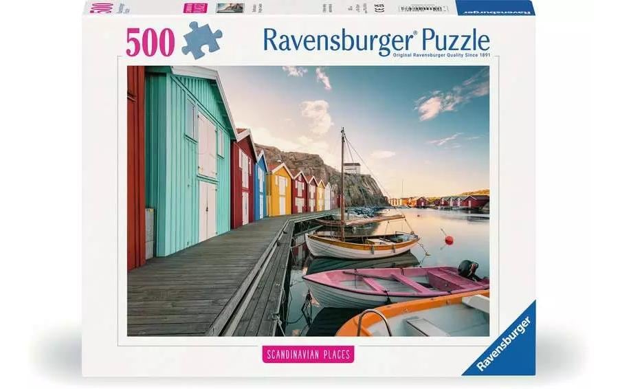 Puzzle Bootshäuser in Smögen, Schweden 500 TeileKlassisches Puzzlespiel mit Premium-Qualität