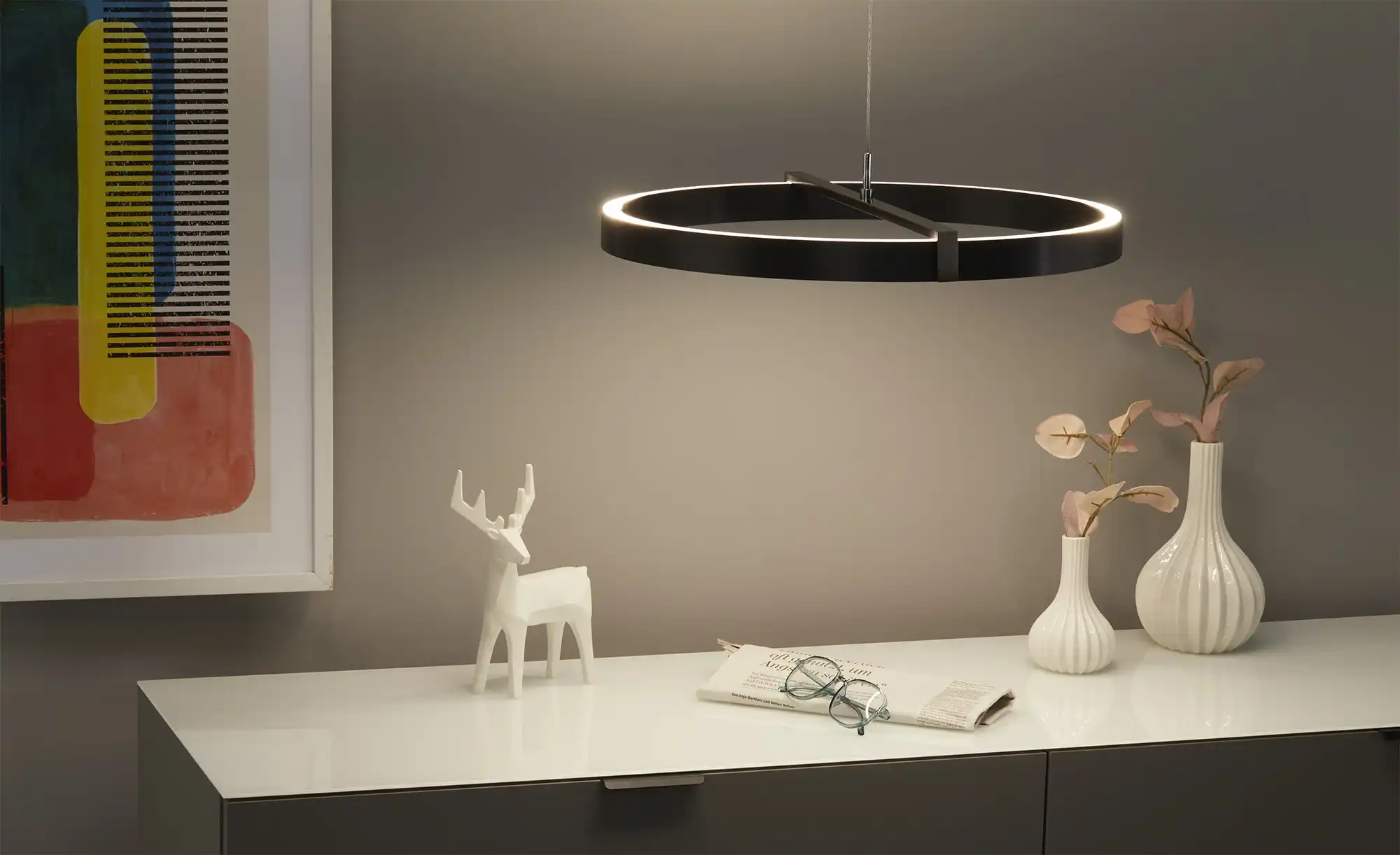 KHG LED-Pendelleuchte, 2-flammig, anthrazit
