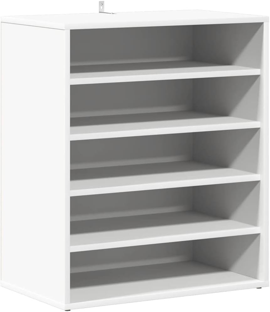vidaXL Schuhschrank 5 Ablagen Wand Schuhkommode Schuhregal Schuhablage Schuhständer Schuhaufbewahrung Schuhorganizer Weiß 60x35x70cm Holzwerkstoff BD6958869