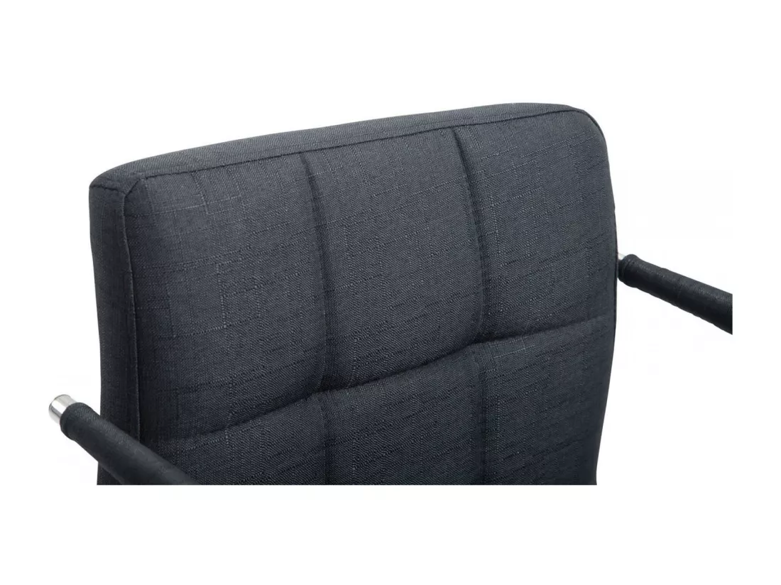 Chaise de bureau - Tissu & Métal chromé - Gris foncé - Lucy V2