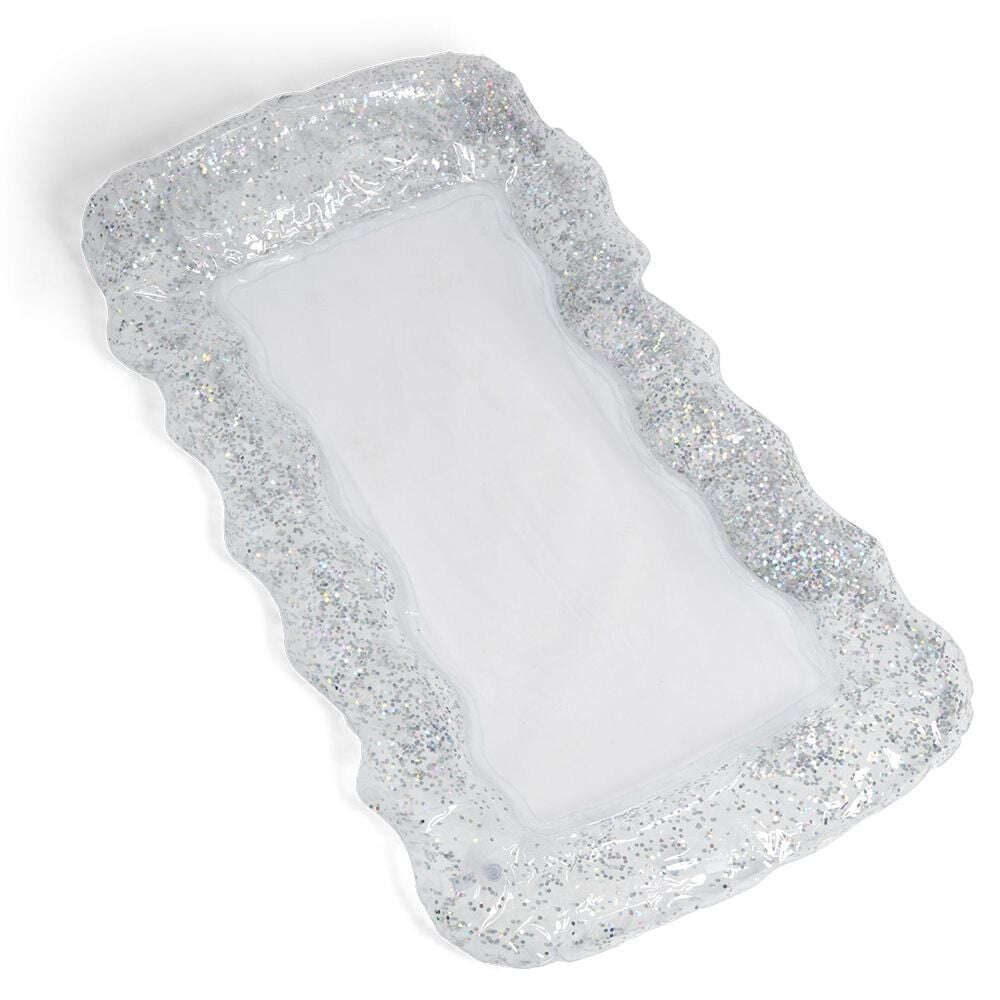 Matelas gonflable transparent à paillettes 96x178xép10cm