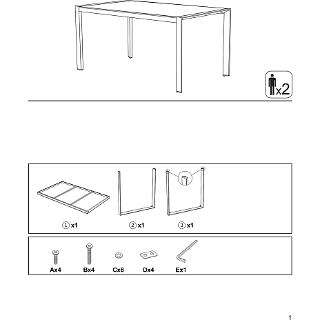 Palamos loungebord med sort aluminium ramme og cementbordplade