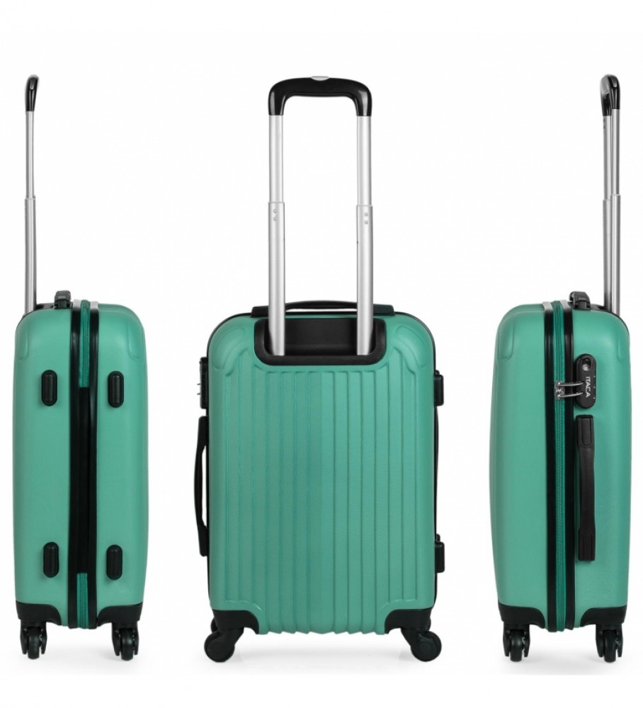 Mala de cabine rígida ITACA com 4 rodas T71550 Verde Menta - 55x38x20cm -